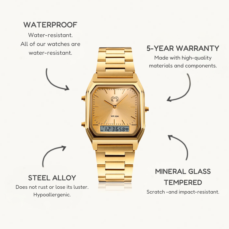 Vintage Retro Uhr ~ Gold