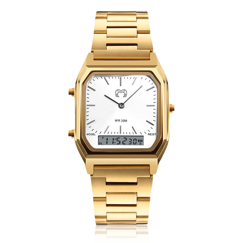 Montre Vintage Retro ~ GoldWhite