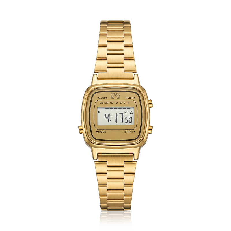 Mini-Retro-Uhr ~ Gold