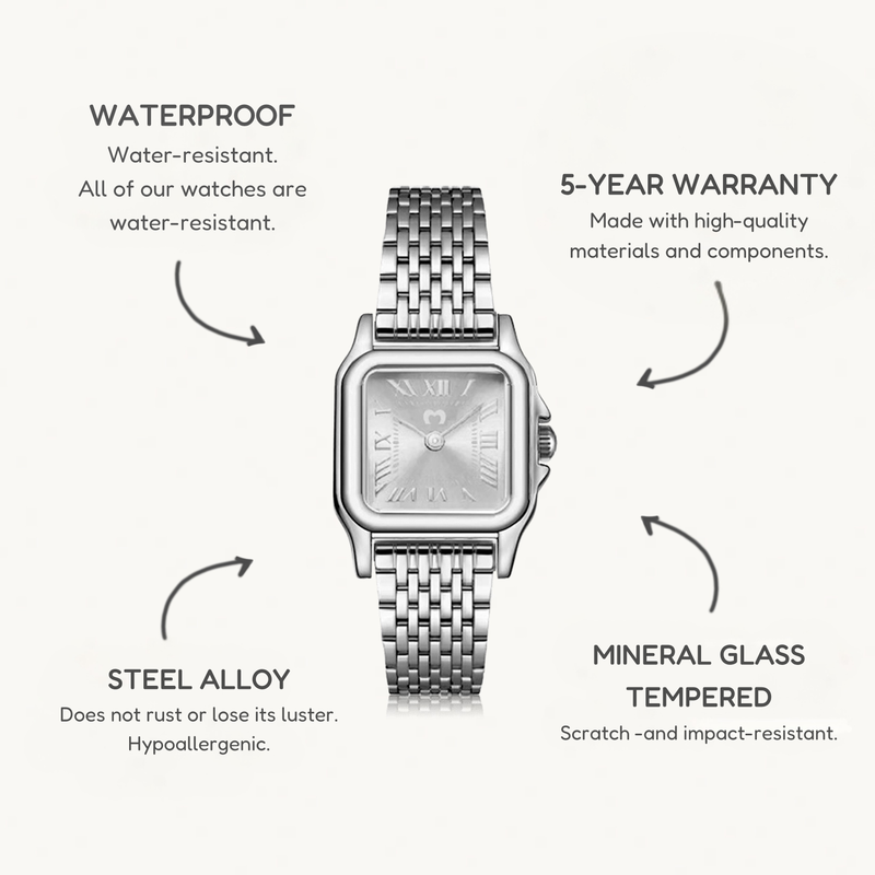 Vintage Retro Uhr ~ Silber Weiß