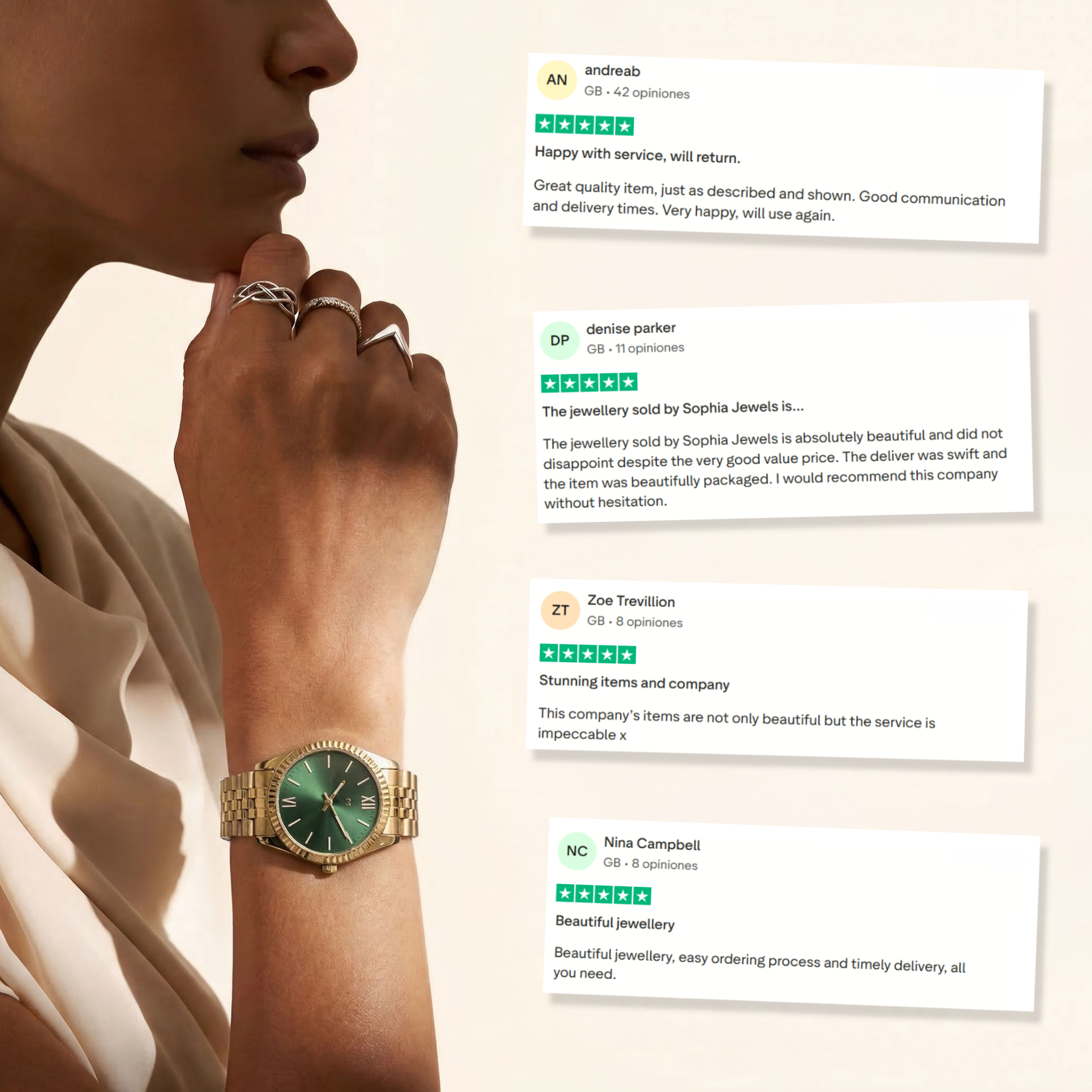 Century Watch ~ Gold-Green