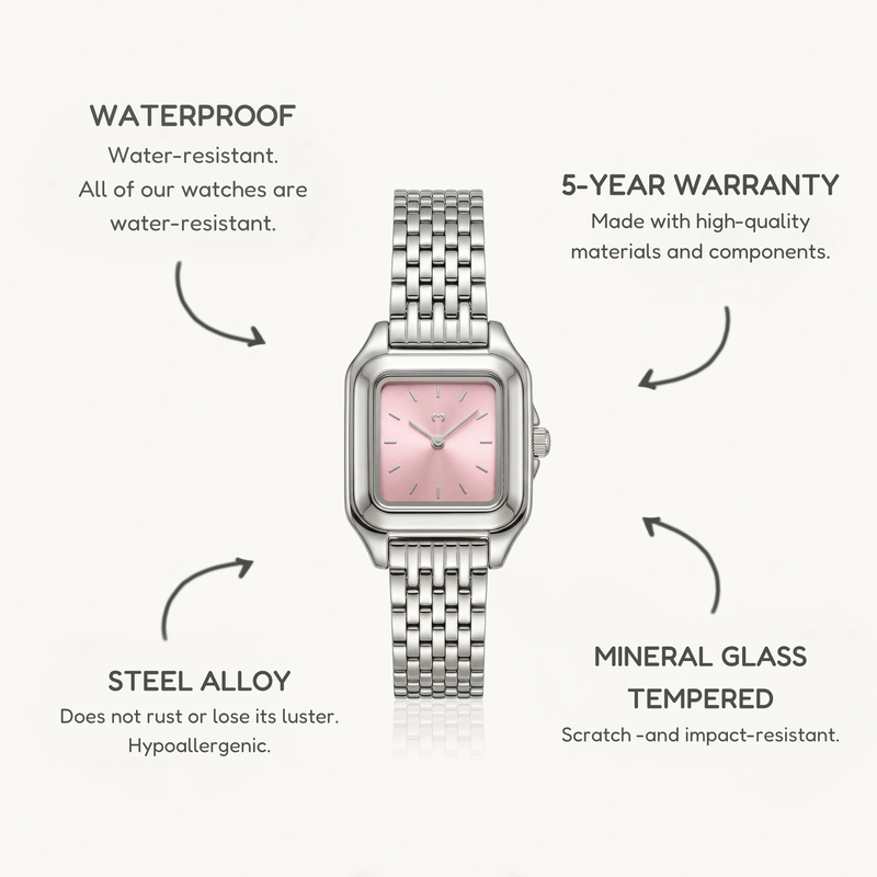 Vintage Retro Uhr ~ Silber Weiß