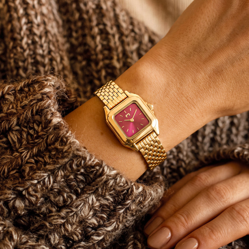 Montre ~ Hampton Or-Grenat