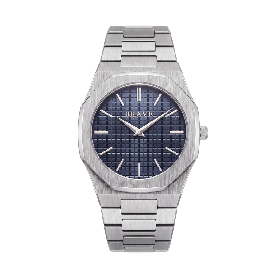 Empire ~ Montre argent-bleu marine BRAVE