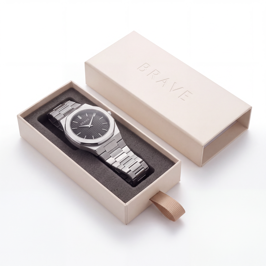 Empire ~ Montre argent-noir BRAVE