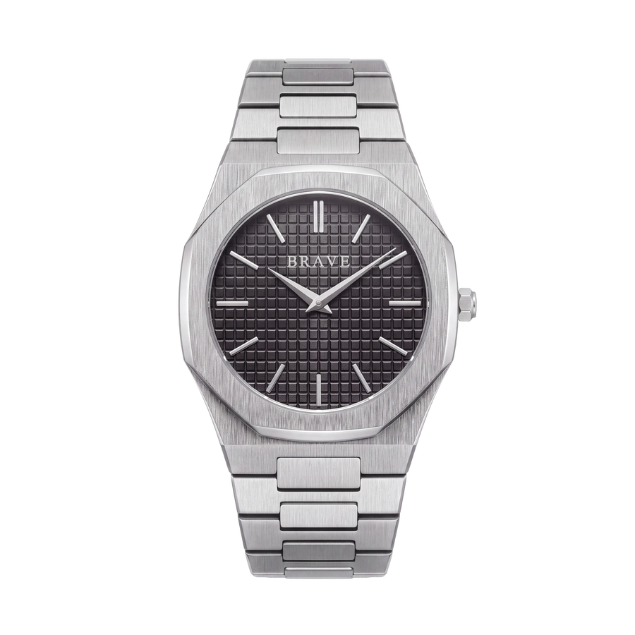 Empire ~ Montre argent-noir BRAVE
