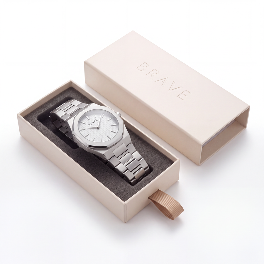 Empire ~ Silber-weiße Uhr BRAVE