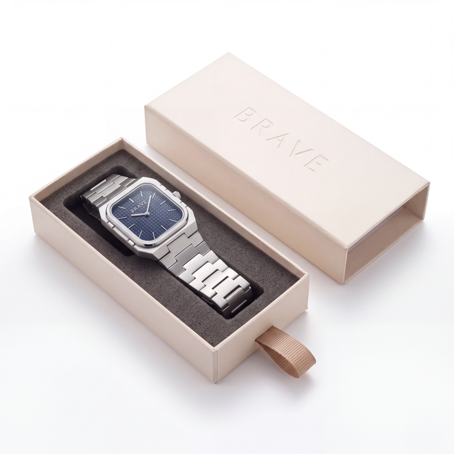 Brando ~ Montre Silver-Navy BRAVE