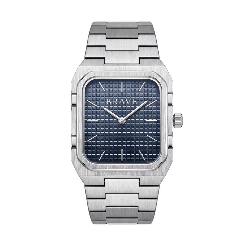 Brando ~ Orologio BRAVE argento-blu navy