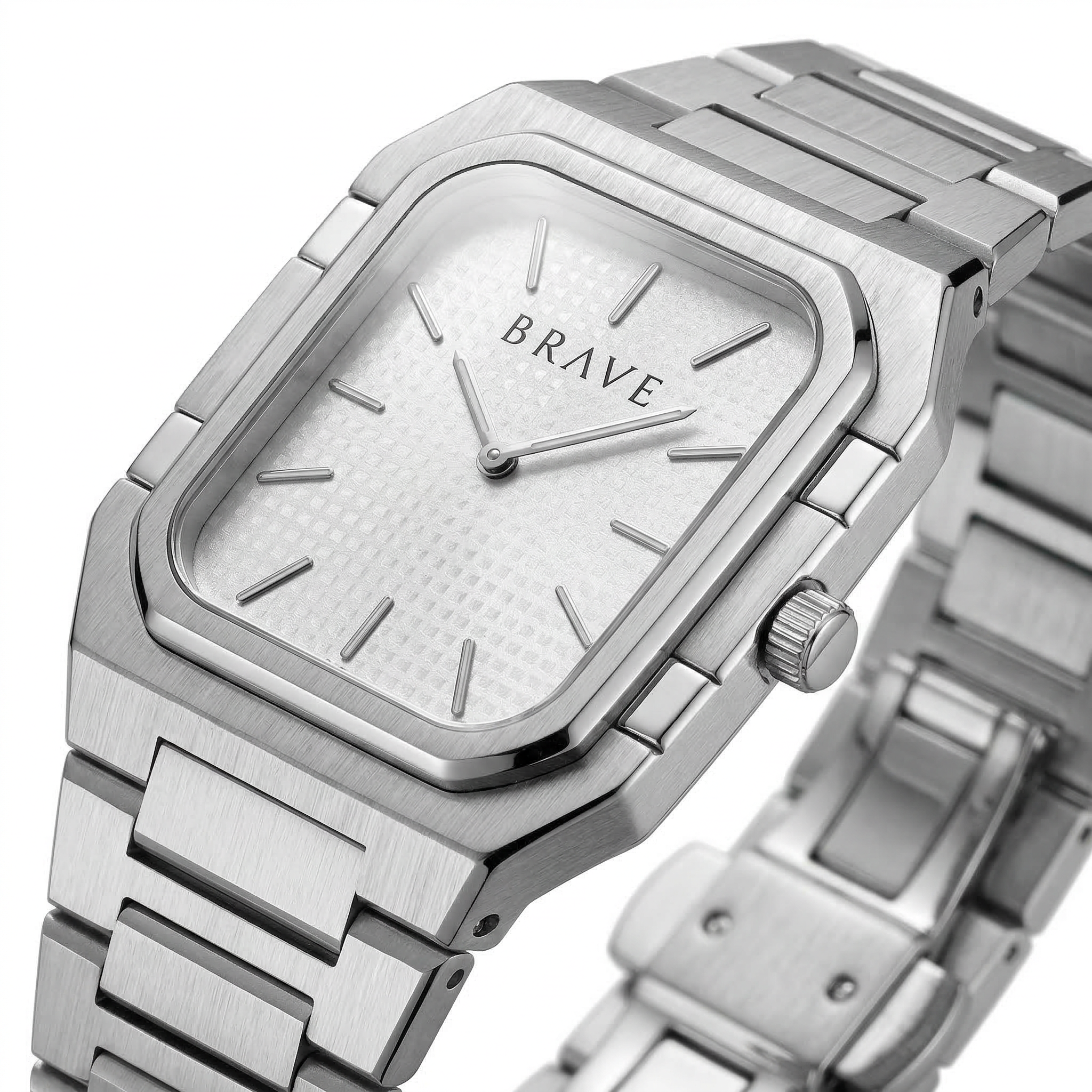 Montre BRAVE ~ Brando argent-blanc