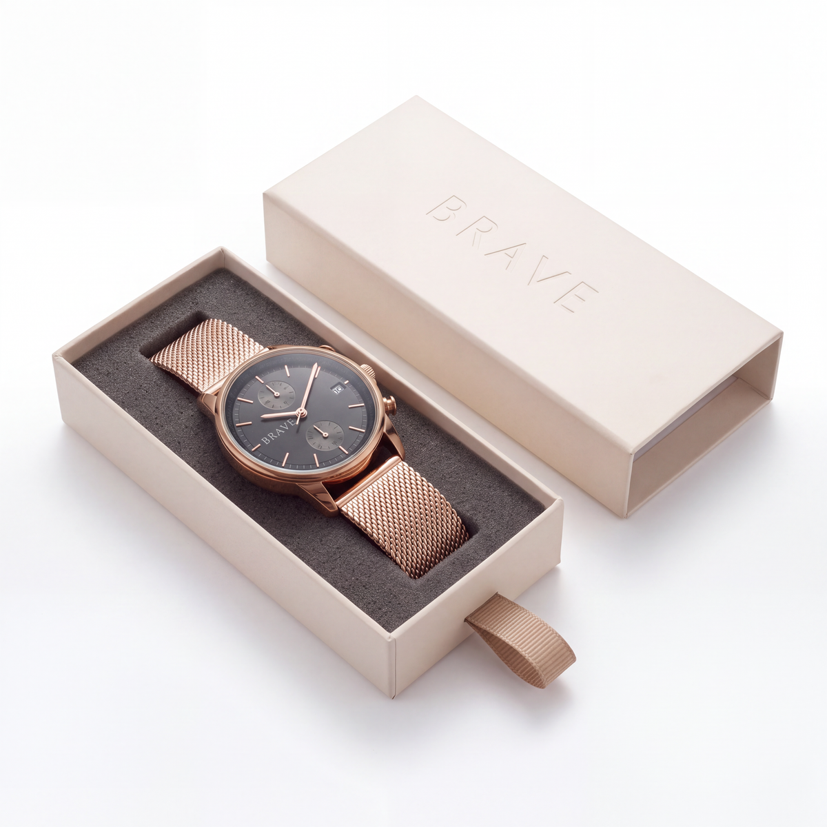 Orologio BRAVE ~ Atlantis Rose Gold-Black
