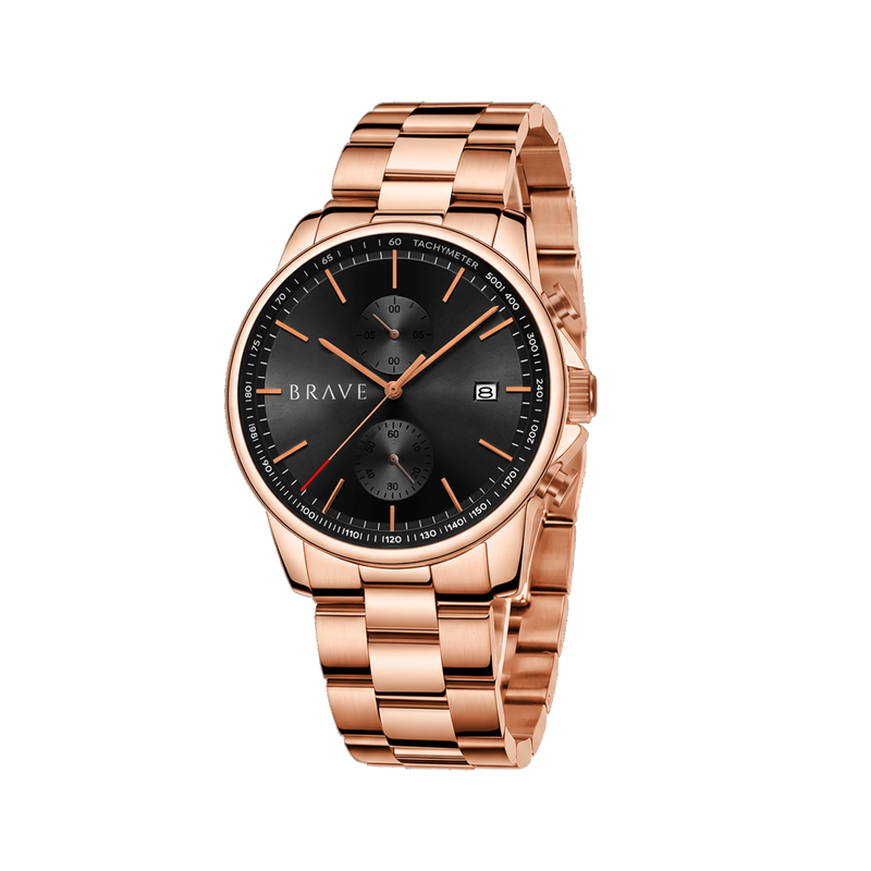 Montre BRAVE ~ Monarca Rose Gold-Black