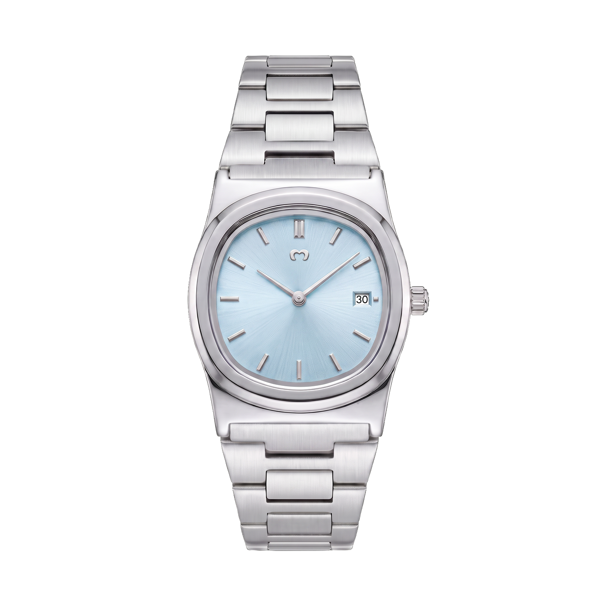 Zarte Uhr ~ Silber-Blau