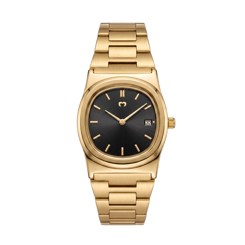 Filigrane Uhr ~ Gold-Schwarz