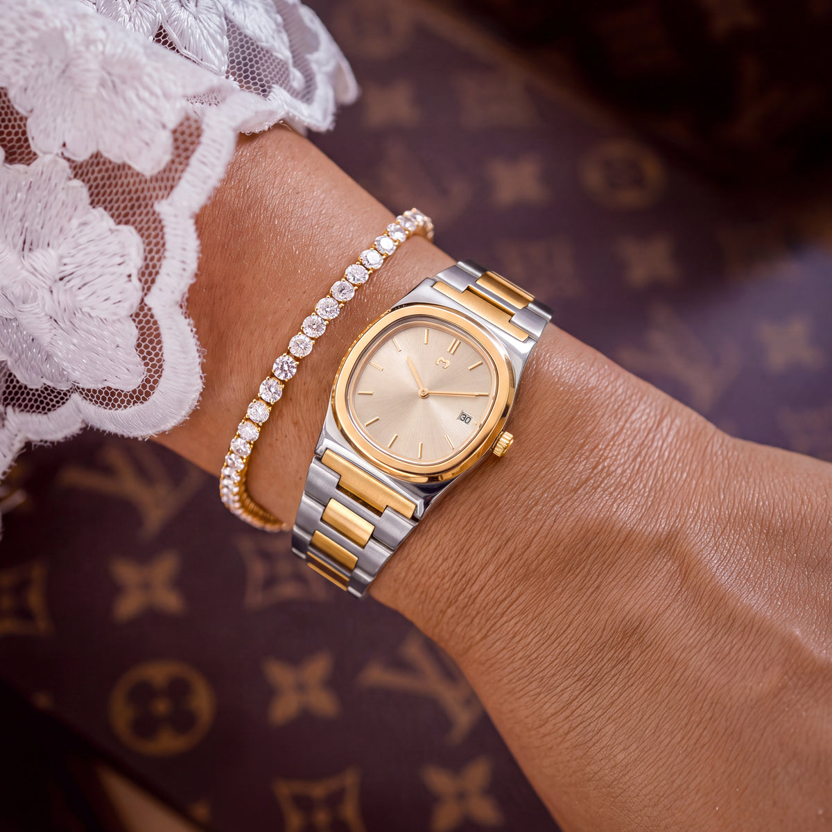 Zarte Uhr ~ Silber-Gold