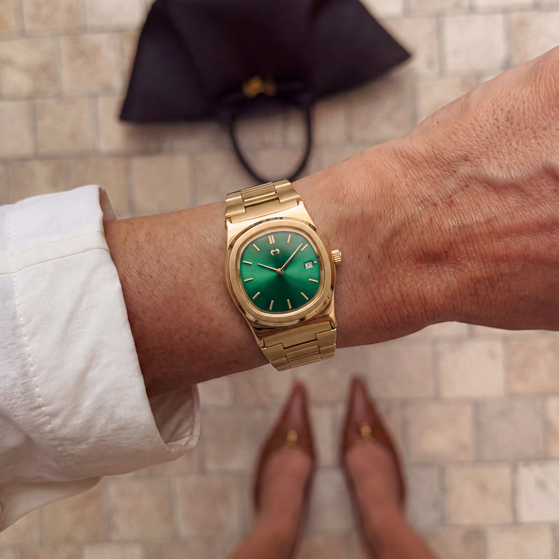 Filigrane Uhr ~ Gold-Grün