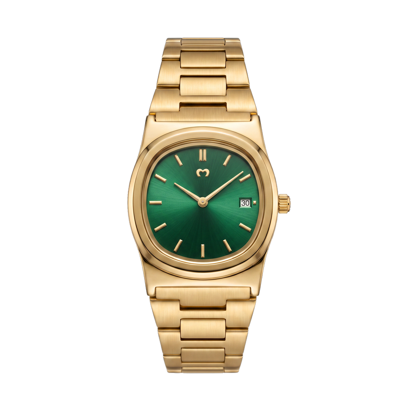 Filigrane Uhr ~ Gold-Grün