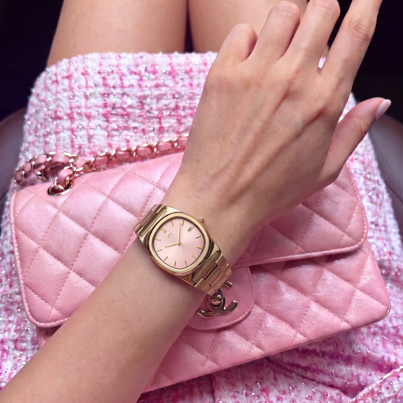 Filigrane Uhr ~ Gold-Rosa