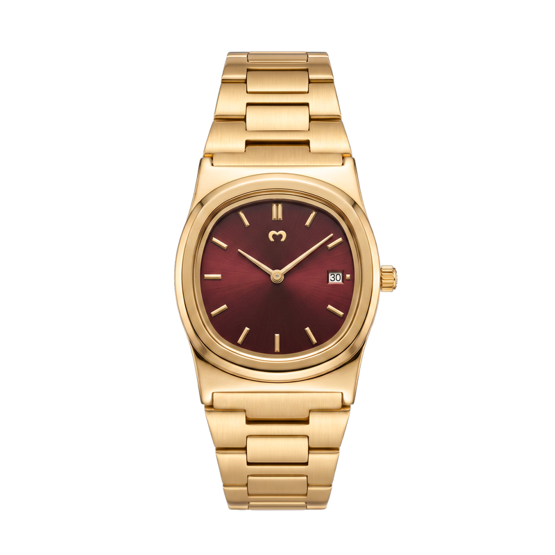 Feine Uhr ~ Gold-Rubin
