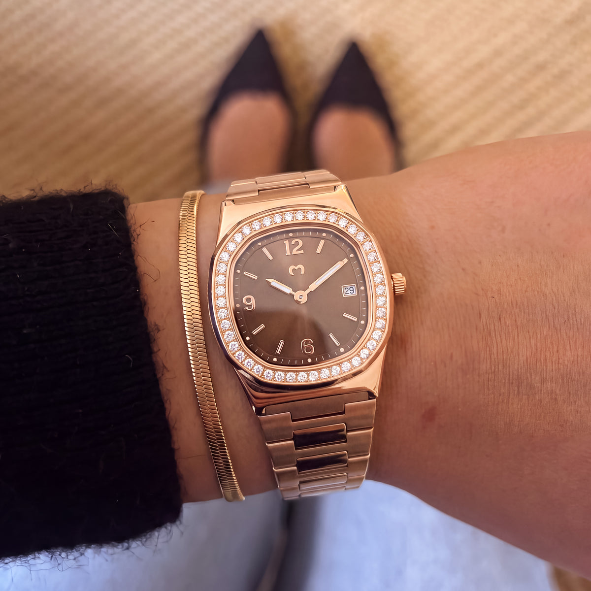 Orologio Prestige ~ Rose Gold-Marrone