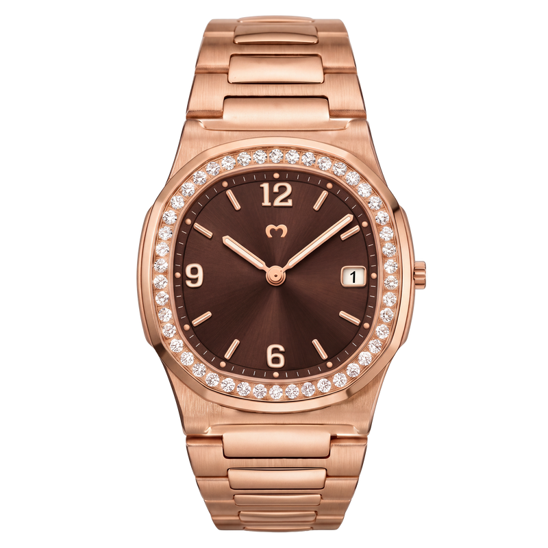 Prestige-Uhr ~ Roségold-Braun