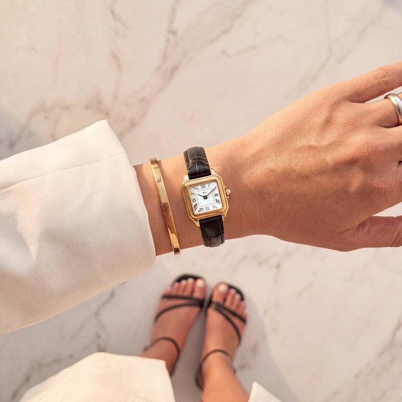 Montre ~ Europa CUIR Or-Blanc