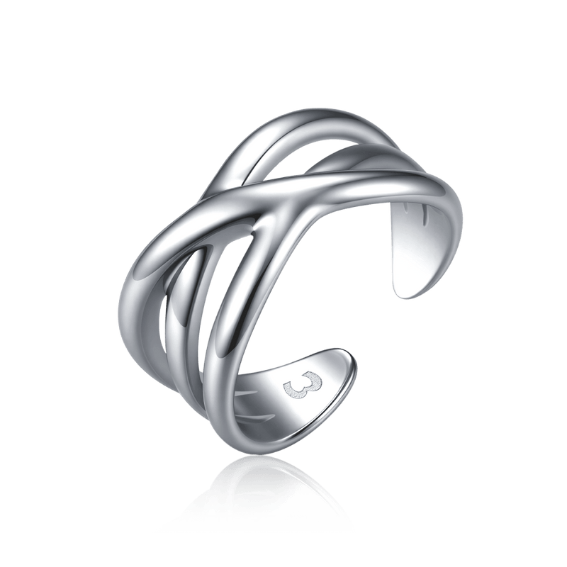 Bague bandes croisées