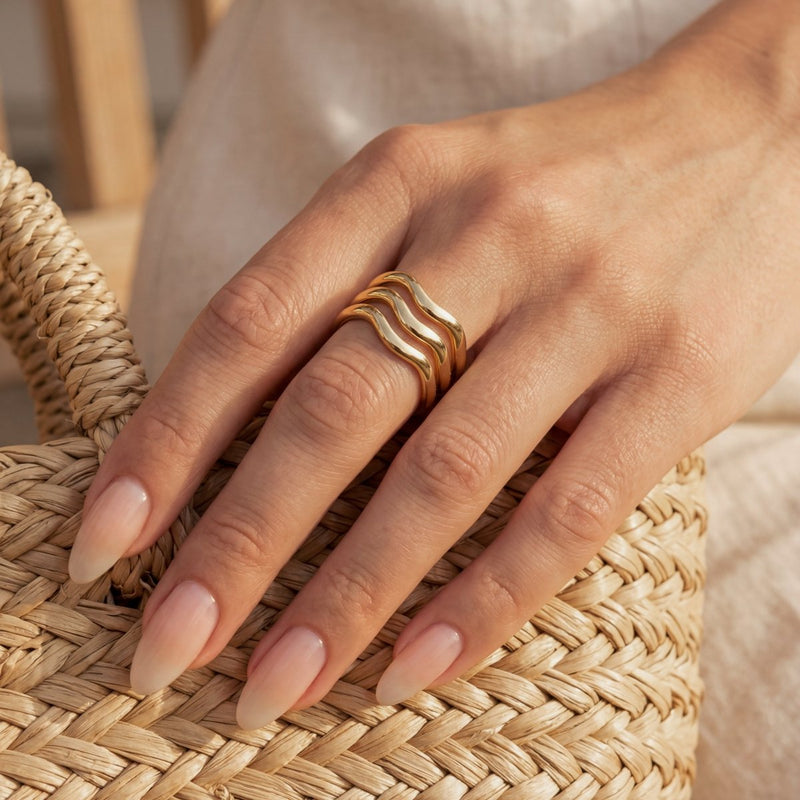 Bague bandes ondulées