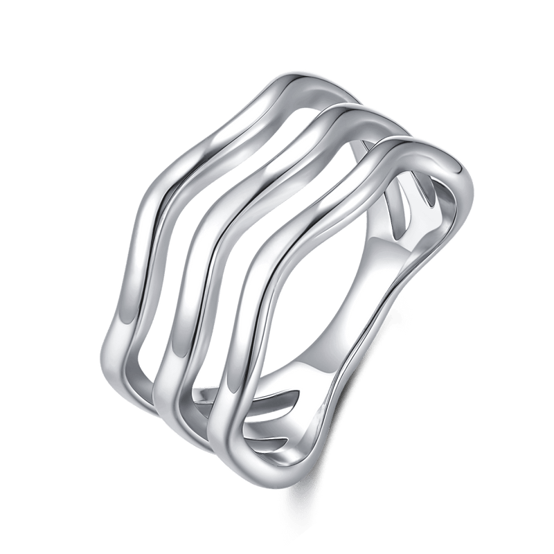 Bague bandes ondulées
