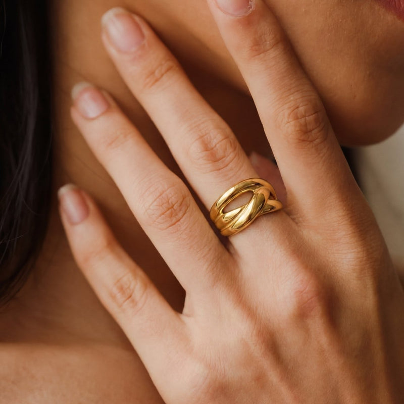 Bague bandes torsadées