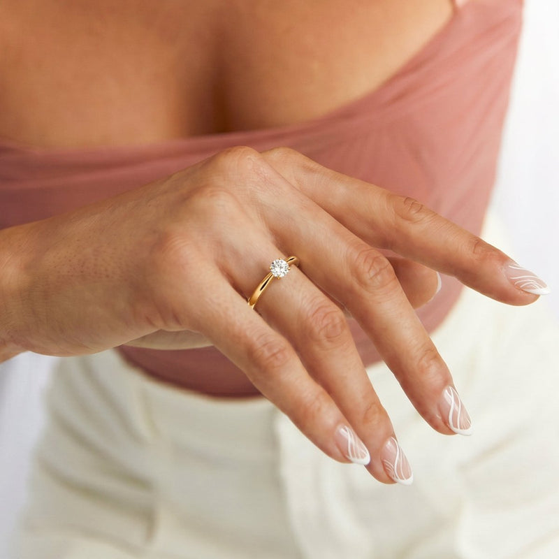 Bague zircone solitaire