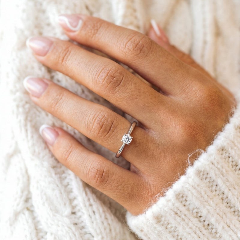 Bague zircone solitaire