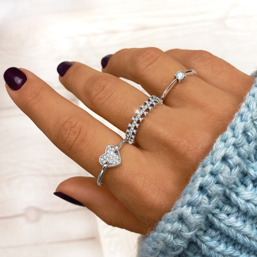Anello solitario con zircone