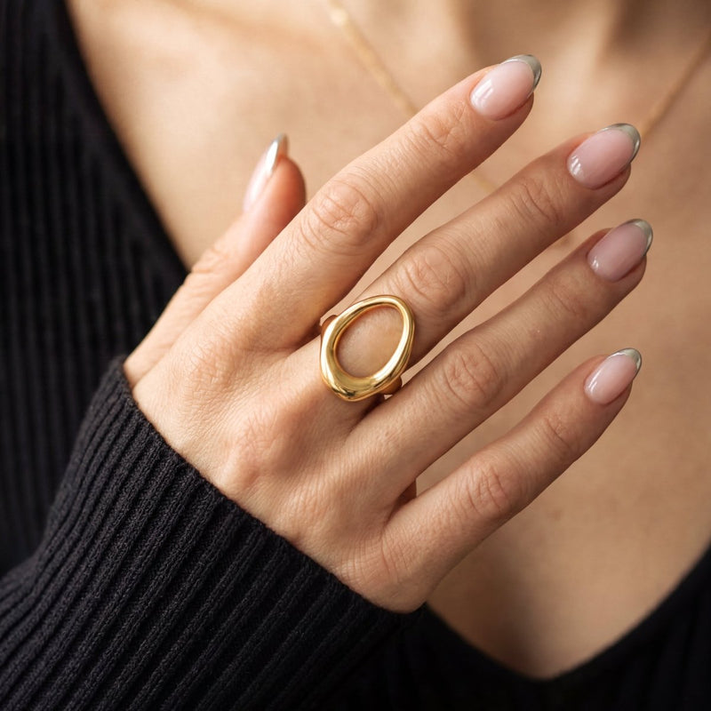 Bague cercle asymétrique