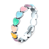 Bague Cœurs colorés