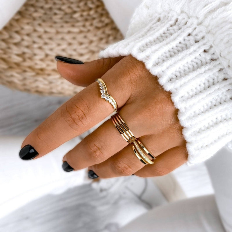 Bague couronne à zircons
