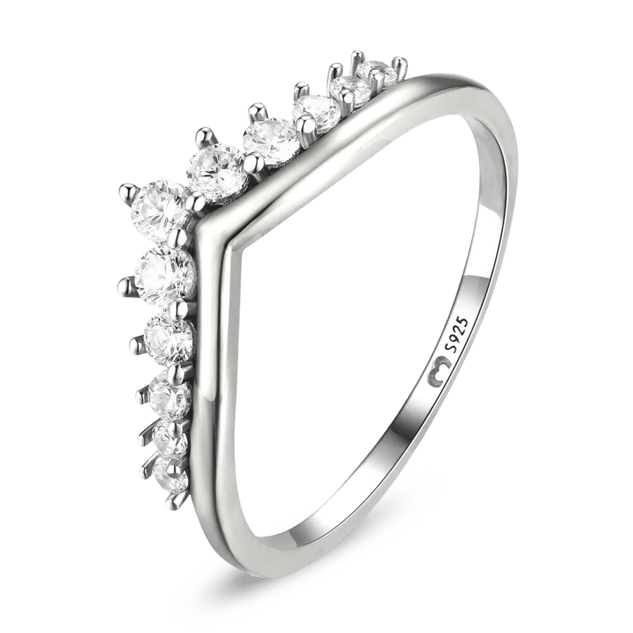 Bague Couronne à zircons · Argent / 5