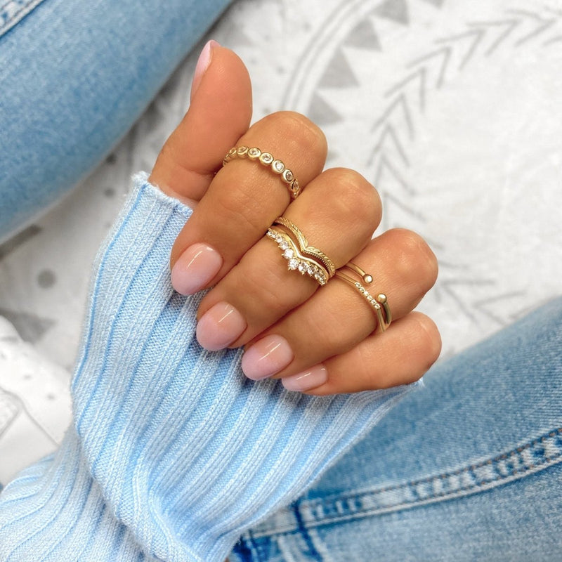 Bague couronne à zircons