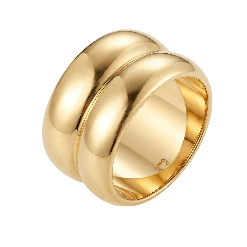 Bague double relief épais