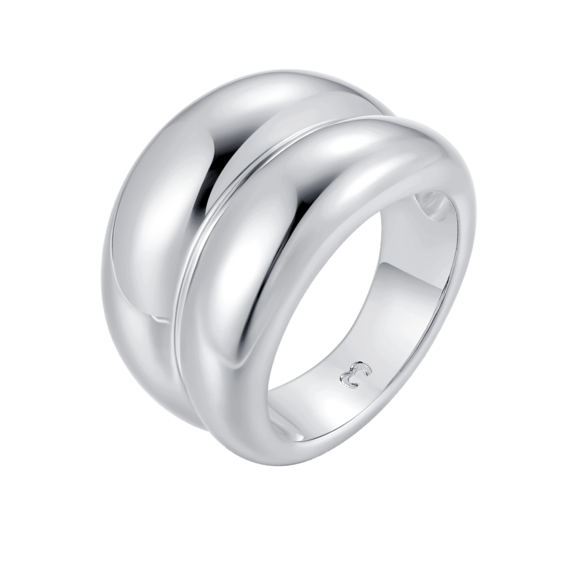 Bague double relief fin