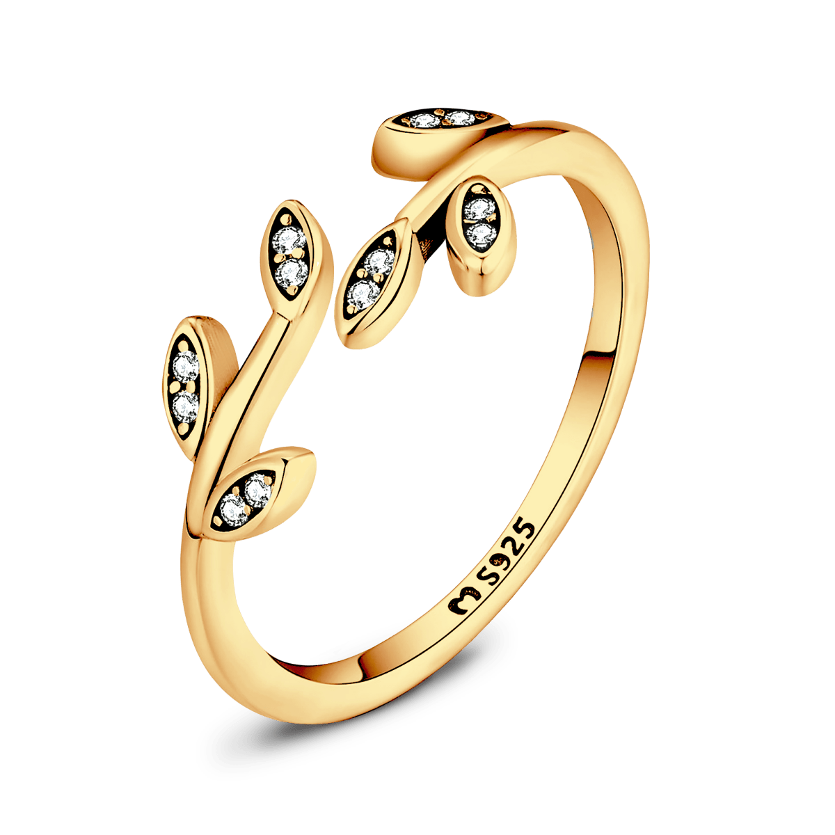 Anillo Hojitas Brillantes - LePetiteMarie