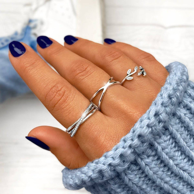 Bague Feuilles scintillantes