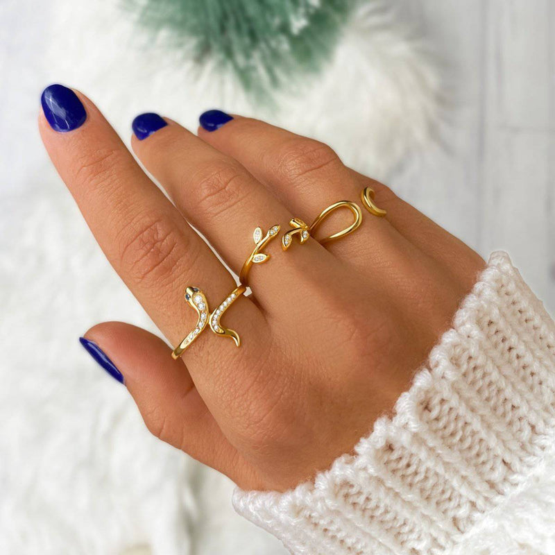 Bague Feuilles scintillantes