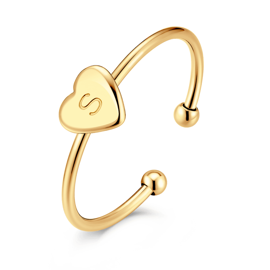 Anello con iniziale · Placcato in Oro 18K / S