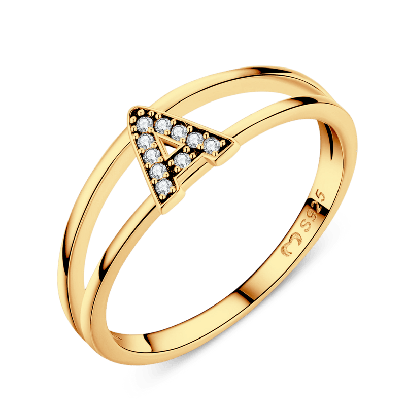 Bague initiales dorées
