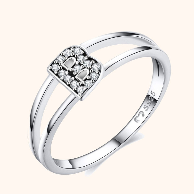 Bague Initiales argentées