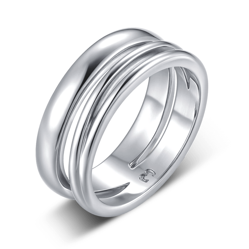 Bague à lignes en relief