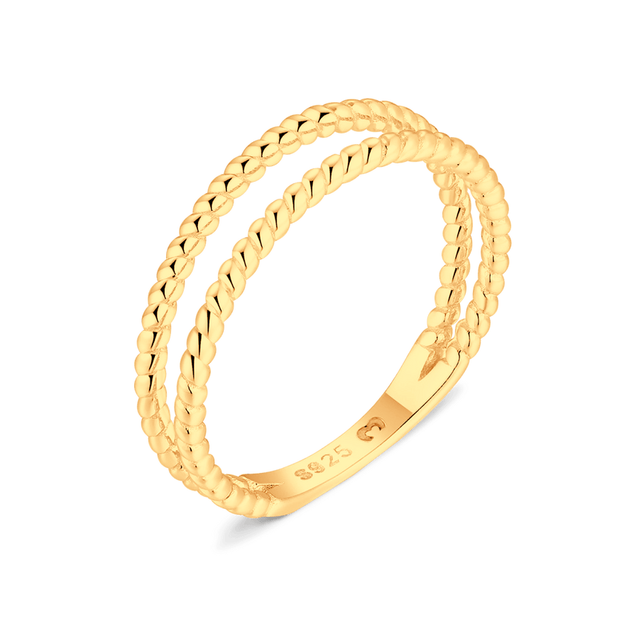 Ring mit gedrehten Linien · 18K Vergoldung / 7