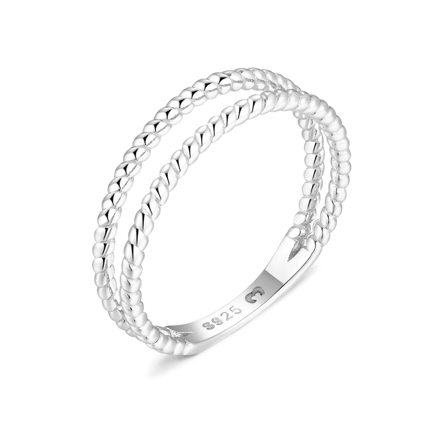 Ring mit gedrehten Linien · Silber / 5