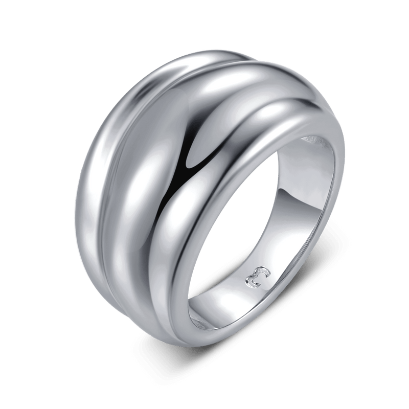 Bague large ondulée